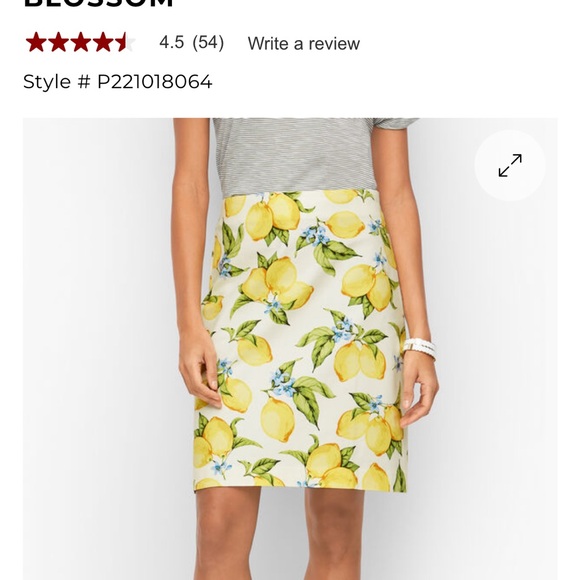 Talbots CANVAS A-LINE SKIRT - LEMON BLOSSOM - Picture 6 of 6